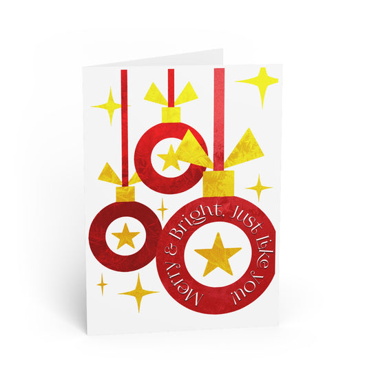 Christmas Merry & Bright  Subtle Twist Greeting Card | Modern Soft Vibe